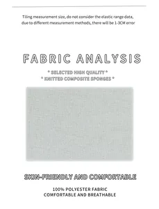Detail showing the 100% polyester fabric texture and soft knitted sponge material