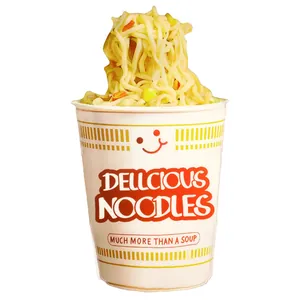Creative instant noodle cup costume for stage performance featuring digital printing