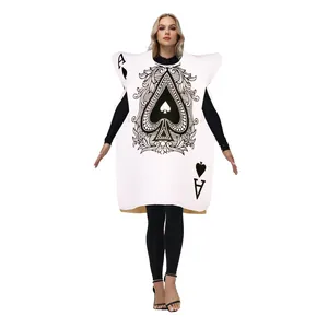 Disfraz de Fiesta de Cartas de Juego para Adultos As de Picas Joker Tejido de Esponja Carnaval Halloween Cosplay Escenario