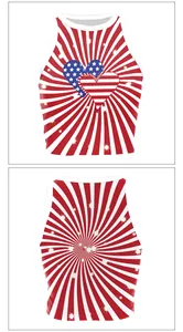 Detailed front and back view of USA Independence Day tie-dye halter crop top for women