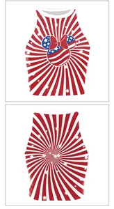 Detail view of American Independence Day tie-dye crop top with star-striped Minnie motif