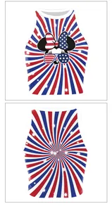 Detail showing the front and back of a tie-dye patriotic crop top with Minnie Mouse graphic
