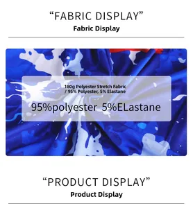 Détail de la texture du tissu tie-dye bleu en 95% polyester et 5% élasthanne