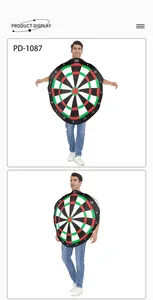 Detailed view of wearable dartboard costume with score numbers for party fun