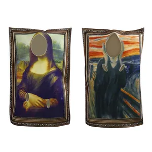 Halloween Cosplay Costume Famous Painting Picture Frame Sponge Suit Mona Lisa The Scream Funny Party Interactive Photography Prop