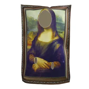 Funny Mona Lisa costume photo prop frame with digital print for Halloween party