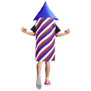 Kids Independence Day firework costume with patriotic red white and blue stripes