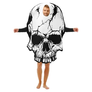 Halloween skull costume with high contrast bone print and detailed cracking effect