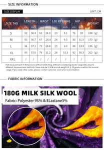 Tableau des tailles pour leggings d'Halloween avec mesures S-XL en CM et pouces pour femme