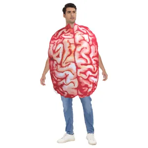 Adult Halloween brain tunic costume with realistic digital print and soft 3D sponge padding