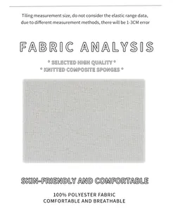Detail showing 100% polyester knitted composite sponge fabric with breathable texture