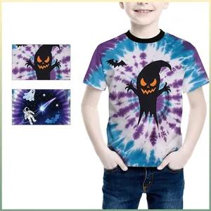 Kinder Halloween Batik T-Shirt Gespenst Astronaut Druck Kurzarm Rundhals Polyester Mischung Jungen Festival Casual Top