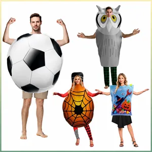 Disfraz de Cosplay de Fiesta de Halloween Adulto Unisex Balón de Fútbol Búho Patrón Rendimiento Escénico Ropa de Esponja