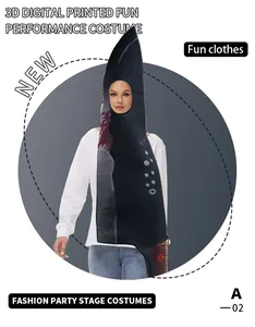 Detailed view of 3D digital printed bloody knife costume for Halloween stage performances