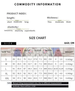 Size chart for Halloween circus print dress showing length, chest, and weight in cm and inch