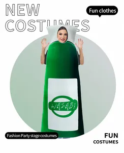 Détail du déguisement de tube de Wasabi pour adulte avec imprimé vert pour Halloween