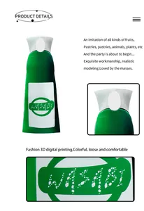 Détails de la robe costume Wasabi montrant l'impression numérique et le col découpé
