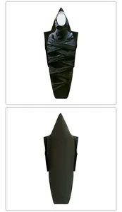 Front and back detail of mummy costume with realistic bandage print for Halloween