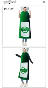 Détail du déguisement de sauce Wasabi pour adultes lors de fêtes d'Halloween et cosplay
