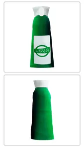 Vues avant et arrière du déguisement vert Wasabi avec col blanc et motifs imprimés
