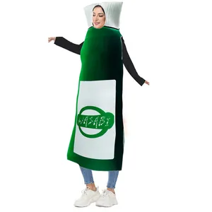 Déguisement rigolo de tube de sauce wasabi pour adultes pour Halloween et fêtes