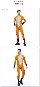 Εμπρόσθια και πλάγια όψη της στολής cosplay αλεπούς για ενήλικες για θεατρικές παραστάσεις