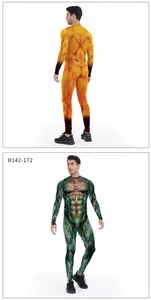 Λεπτομέρεια από ολόσωμες φόρμες Zentai με μοτίβα τίγρης και δέρματος φιδιού υψηλής ευκρίνειας