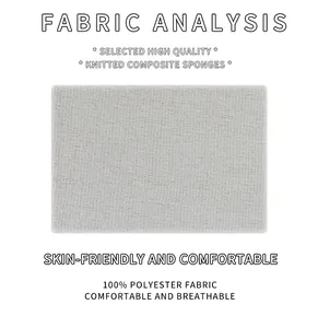 Detail of breathable grey knitted composite sponge fabric made of 100% polyester
