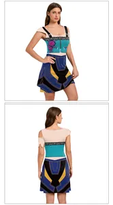 Front and back detail of K-POP cosplay sleeveless mini dress with digital print