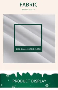 Detail of 240g polyester fabric texture for Christmas hoodie with high-quality knit finish