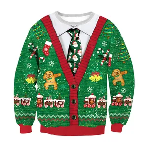 Weihnachts-Sweatshirt mit Weihnachtsmann, dabbing Lebkuchenmann und festlichen Grafiken