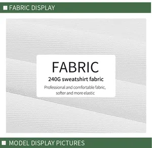 Close-up of 240G white sweatshirt fabric showing soft knit texture and high elasticity