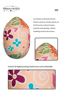 Detail of 3D digital floral printing on comfortable egg-shaped festive costume fabric