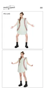 Detail view of white baseball cosplay tunic with red stitching on high-quality fabric