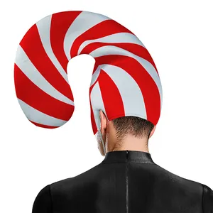 Cappello a forma di bastoncino di zucchero natalizio con strisce rosse e bianche