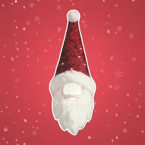 Divertido Gorro de Papá Noel Con Barba Blanca Larga Máscara de Disfraz de Novedad Para Adultos Niños Actuación Gorro de Lentejuelas Rojas