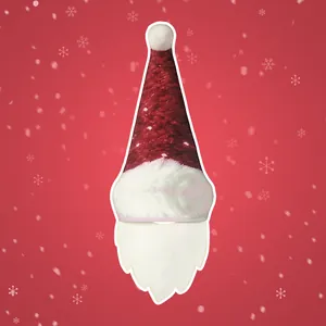 Gorro de Papá Noel con barba blanca y lentejuelas rojas para cosplay festivo y disfraces