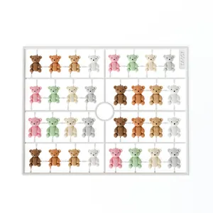 32-piece set of TENSOR matte resin bear nail art charms in colorful macaron shades