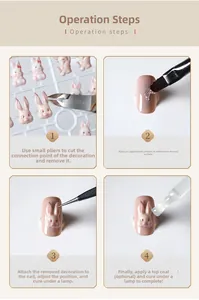 Guide étape par étape pour l'application de charmes de lapin 3D en résine sur ongles