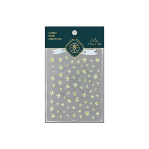 Minimalist daisy nail art stickers KX477 with matte adhesive and elegant flower design