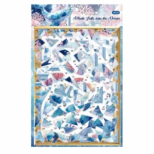 3D Dreamy Ocean Whale hollow puzzle stickers for DIY handmade miniature scene decoration