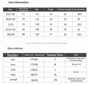 Detailed size chart and fitting guide for men's loose fit straight denim shorts