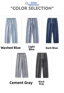 Jeans casual da uomo con coulisse mostrati in cinque diversi lavaggi di colore