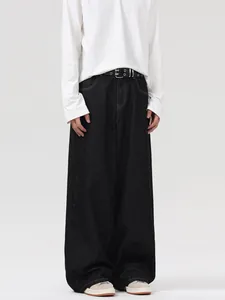 Retro loose straight wide-leg indigo denim jeans for a cleanfit streetwear look