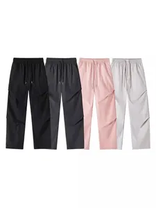 Lightweight quick-dry cargo pants in four colors with drawstring waist and side pockets