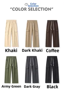 Vue détaillée des couleurs pour pantalons cargo avec cordon et grandes poches