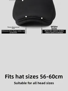 Detail view of winter wool flat cap with 56-60cm adjustable head circumference size