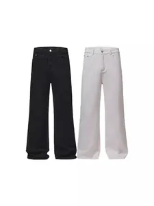 Cleanfit high-waisted stretch flared jeans in black and white denim combo