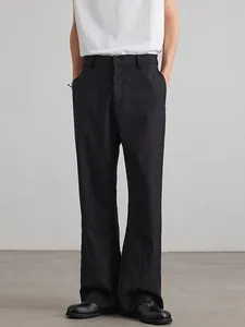 Men's American Basic Deconstructed Flare Trousers High Drape Waterproof Casual Cleanfit Micro Flare Pants Solid Color Long Trousers