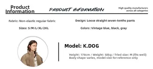 Detailed size chart and color options for vintage washed loose fit denim shorts